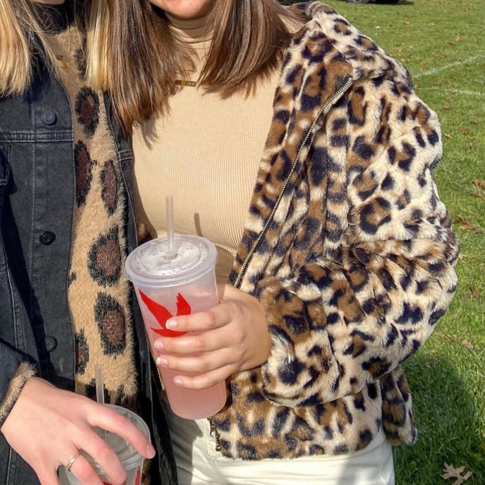 Faux Fur Leopard Print Jacket